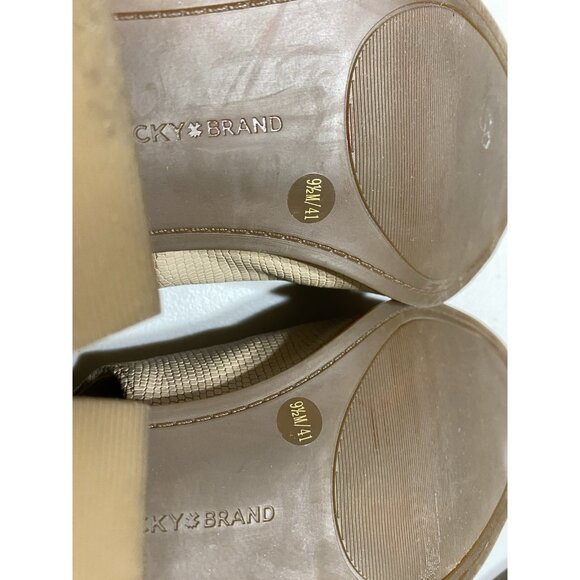 Lucky Brand LP Barimo Open Toe Leather Bootie Size 9.5 Beige - Picture 10 of 11